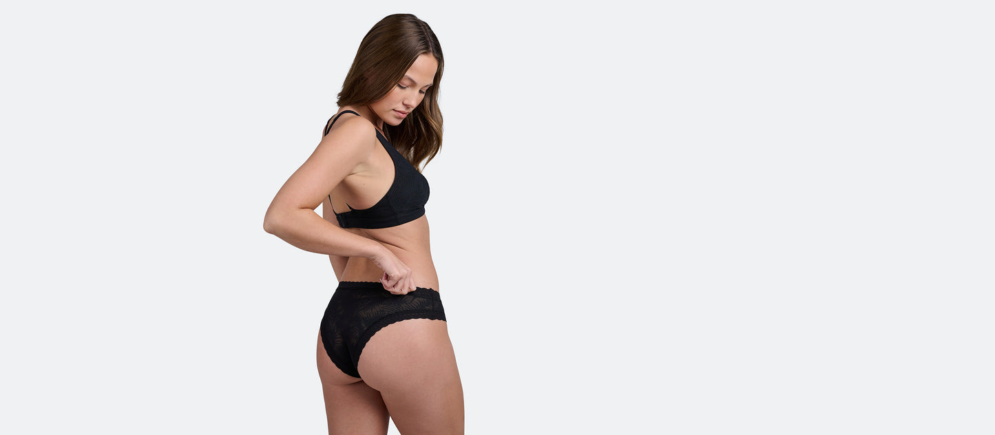 All Over Lace Tanga | Black