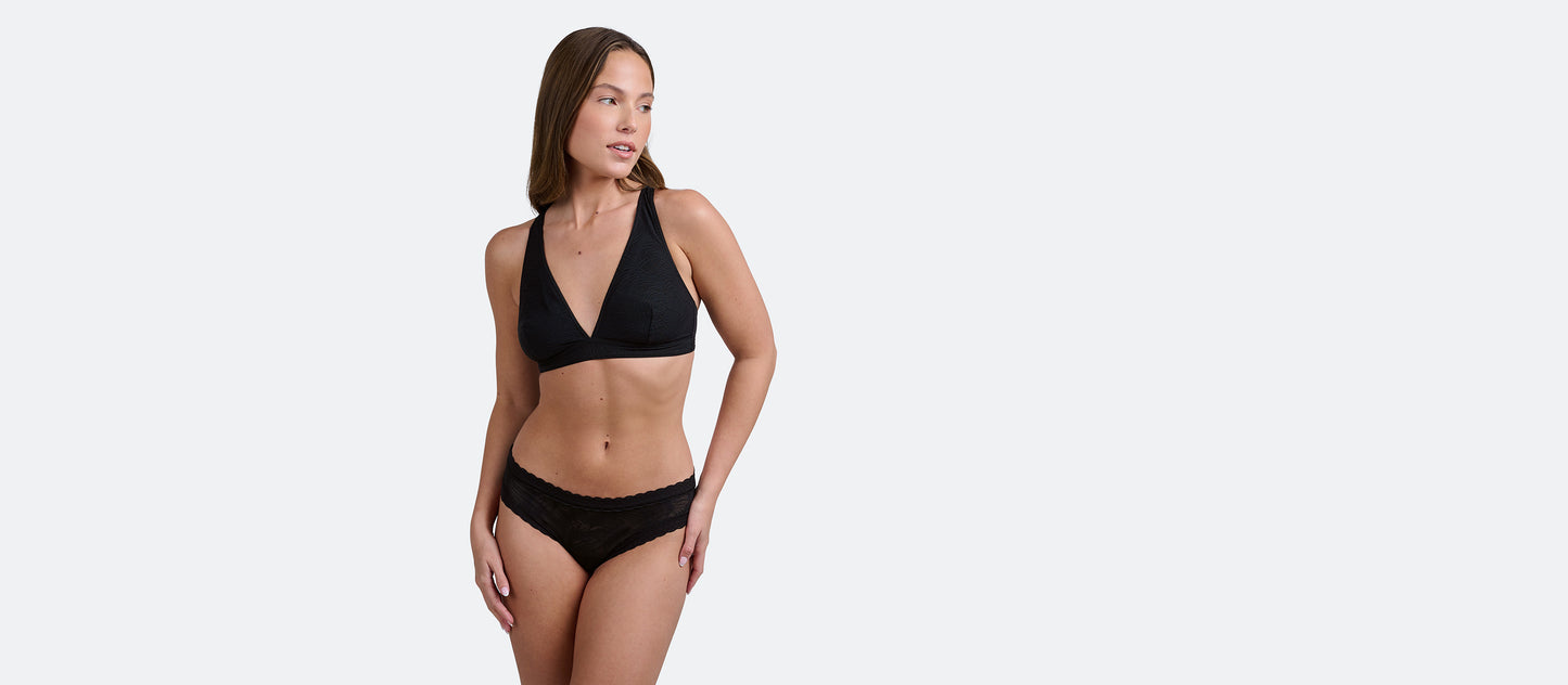 All Over Lace Tanga | Black