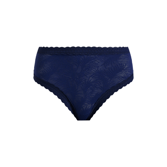 All Over Lace High-Waist Brief | Midnight Navy