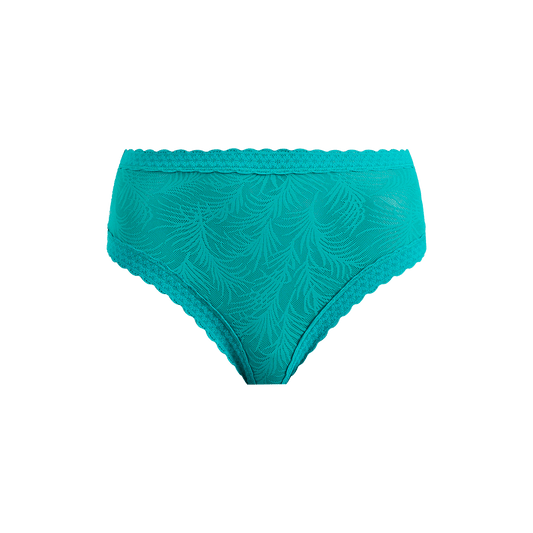 All Over Lace High-Waist Brief | Peacock Teal