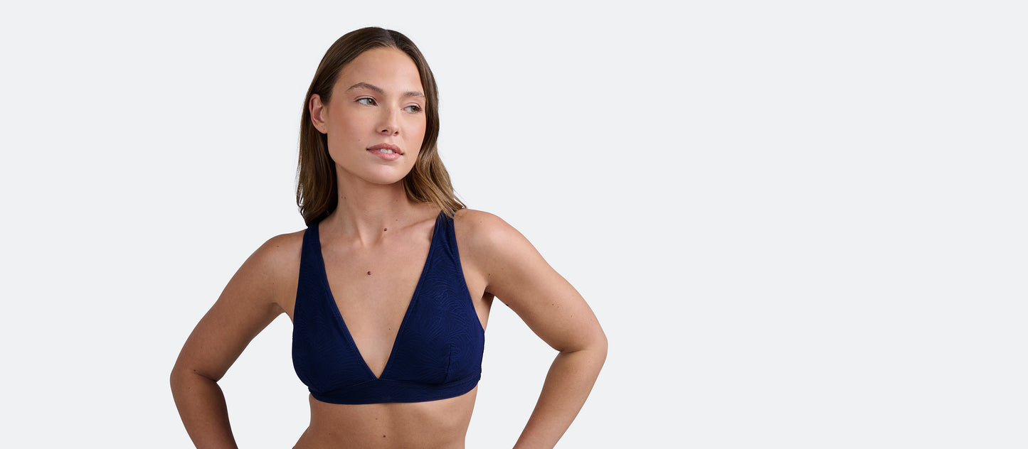 All Over Lace Plunge Bralette | Midnight Navy