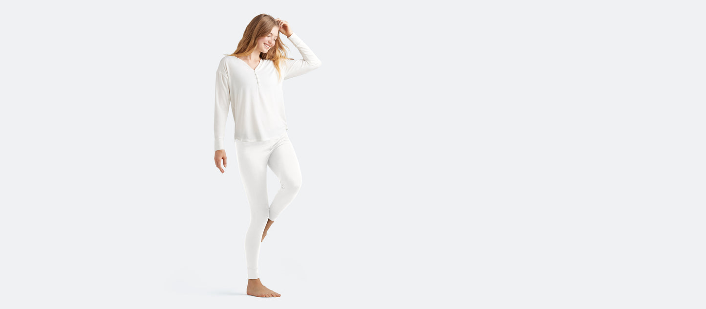 Women's Long Underwear | White