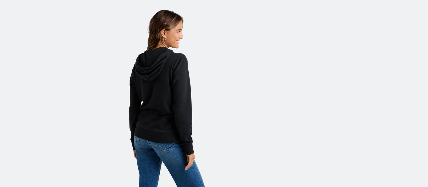 Women's French Terry Pullover Hoodie | Black