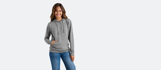 Women's French Terry Pullover Hoodie | Heather Grey