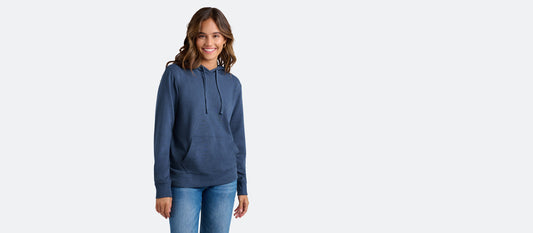 Women's French Terry Pullover Hoodie | Heather Navy