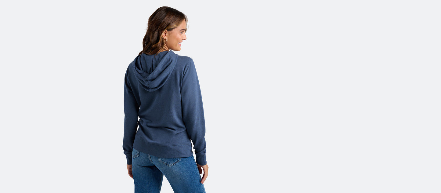 Women's French Terry Pullover Hoodie | Heather Navy