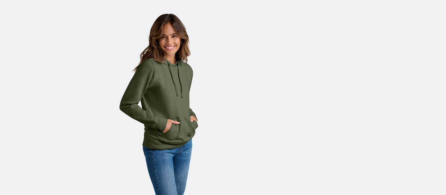 Women's French Terry Pullover Hoodie | Heather Olive