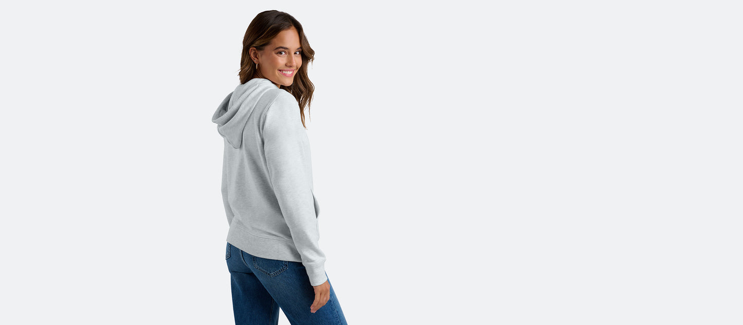 Women's French Terry Pullover Hoodie | Light Heather Grey