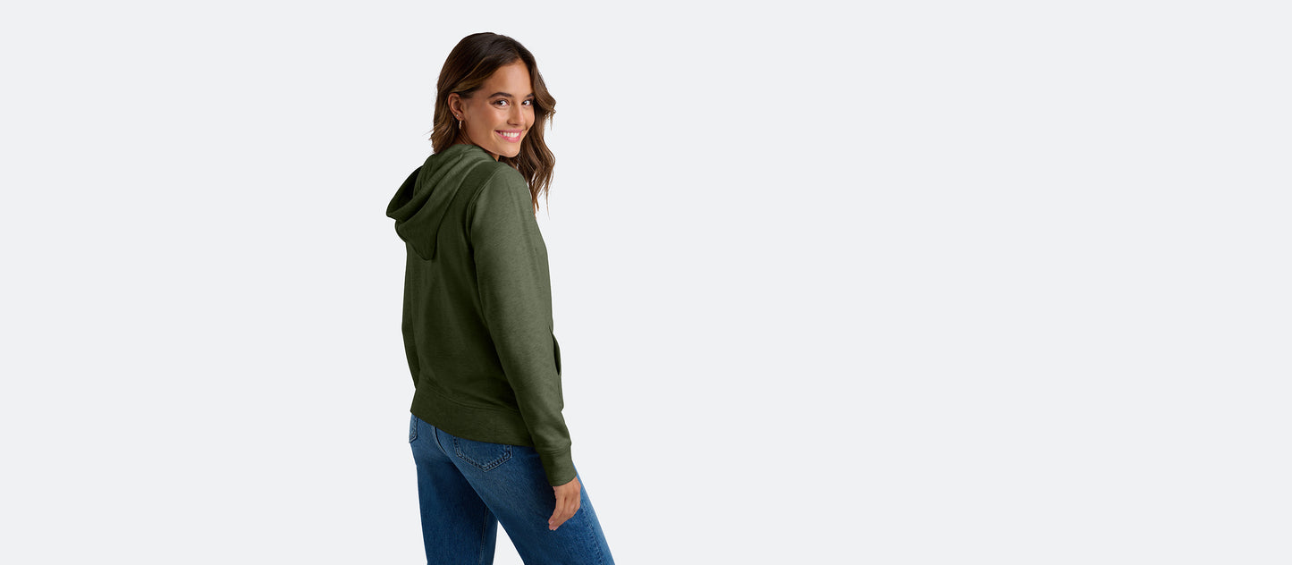 Women's French Terry Pullover Hoodie | Heather Olive