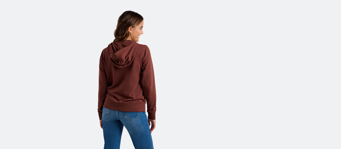 Women's French Terry Pullover Hoodie | Heather Burgundy