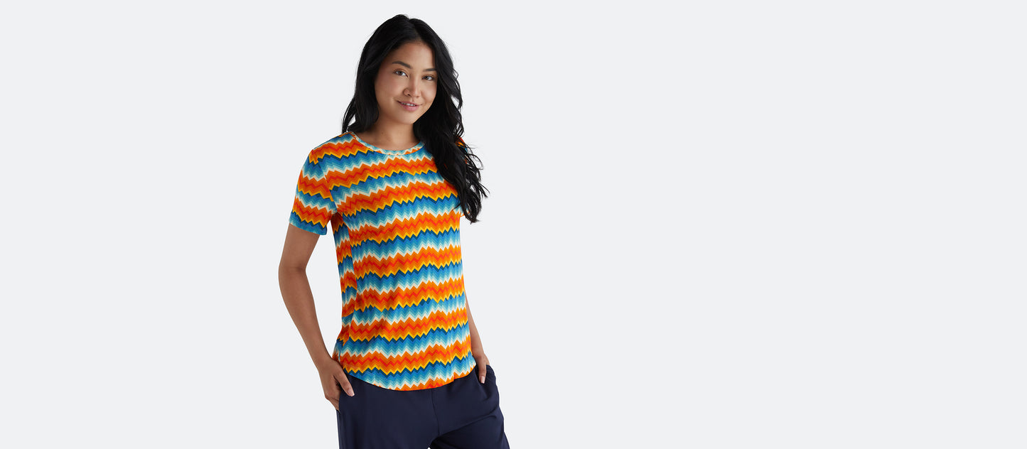 Women's Modal Crew Tee | Groovy Chevron