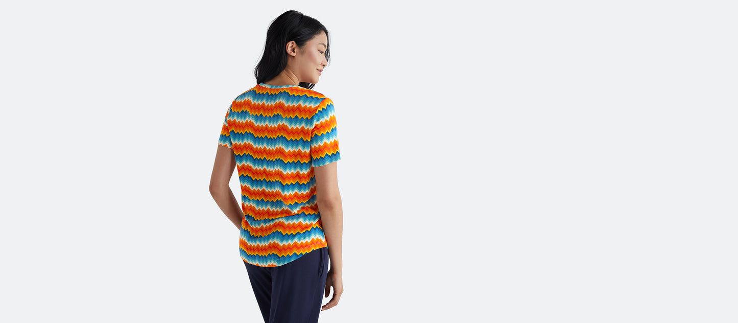 Women's Modal Crew Tee | Groovy Chevron