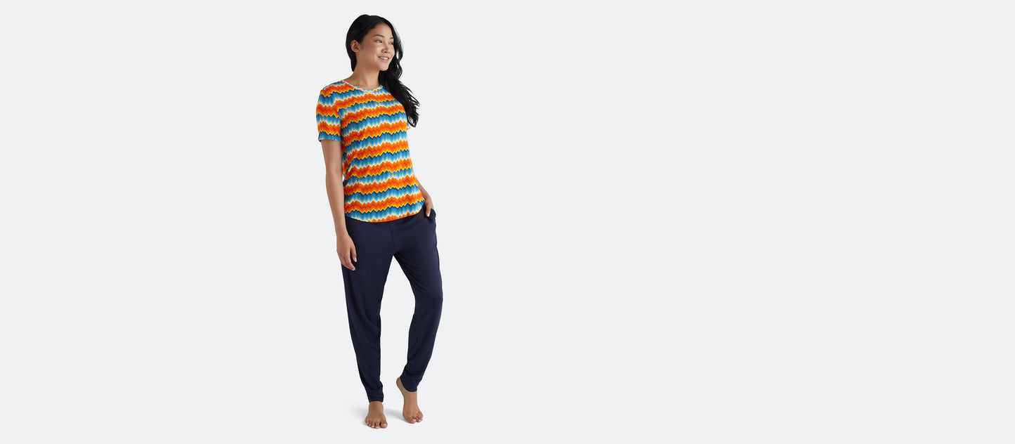 Women's Modal Crew Tee | Groovy Chevron