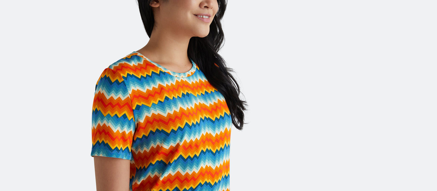 Women's Modal Crew Tee | Groovy Chevron