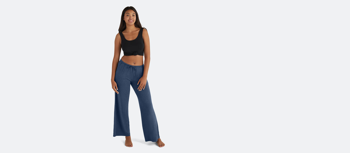 Women's Modal Wide Leg Pant | Heather Navy