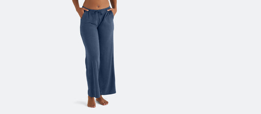 Women's Modal Wide Leg Pant | Heather Navy