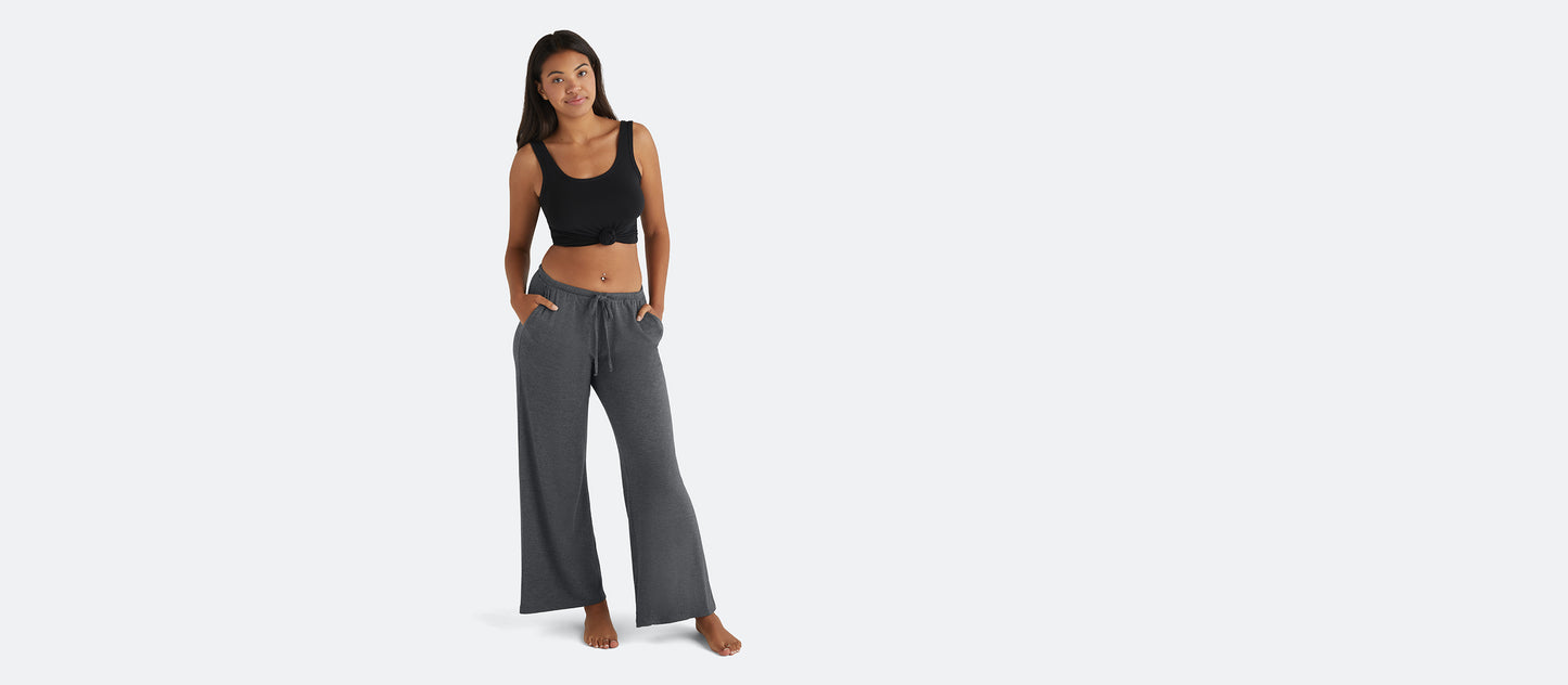 Women's Modal Wide Leg Pant | Heather Charcoal